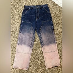 MNML Men's Gradient Denim Jeans - Blue and Pink